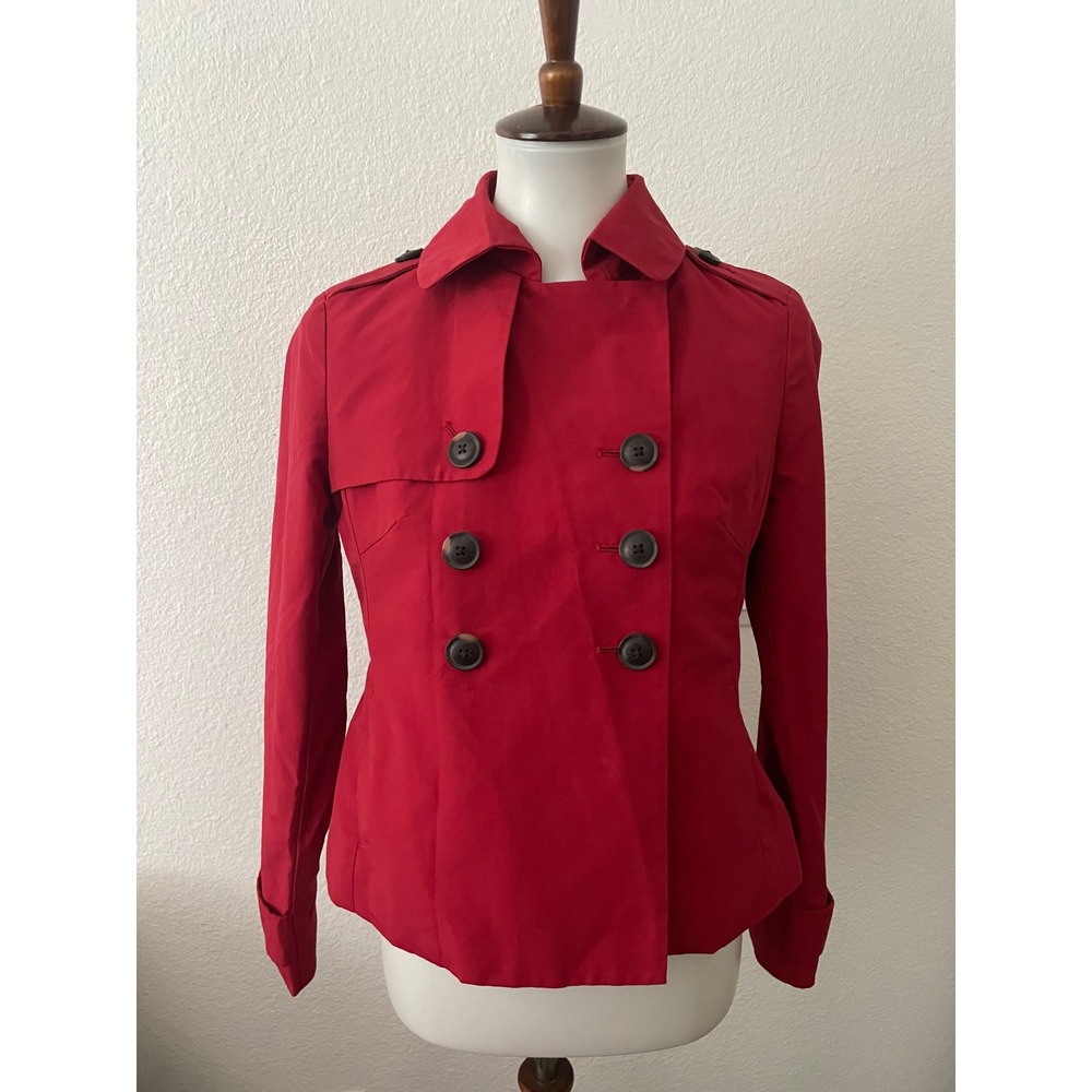 Banana Republic Factory Trench Jacket Women XS Cropped Double Breasted Preppy